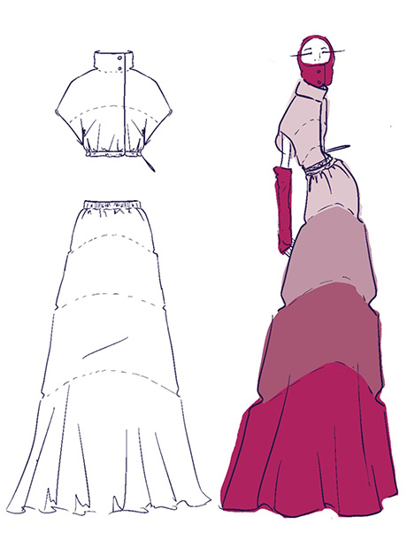My initial sketch with flats to better help understand the construction process. 