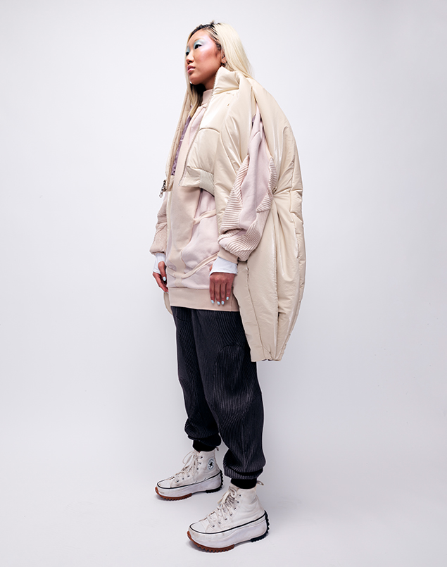 Bomber jacket with French terry hoodie and pants