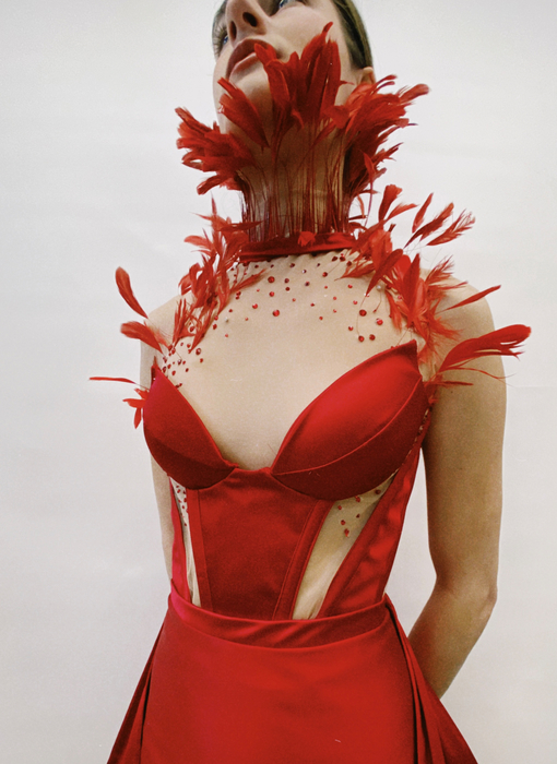 Close-up image of the top half of dress