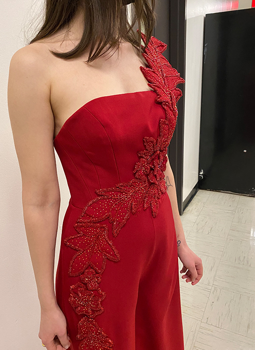 Close-up image of the side embellishment