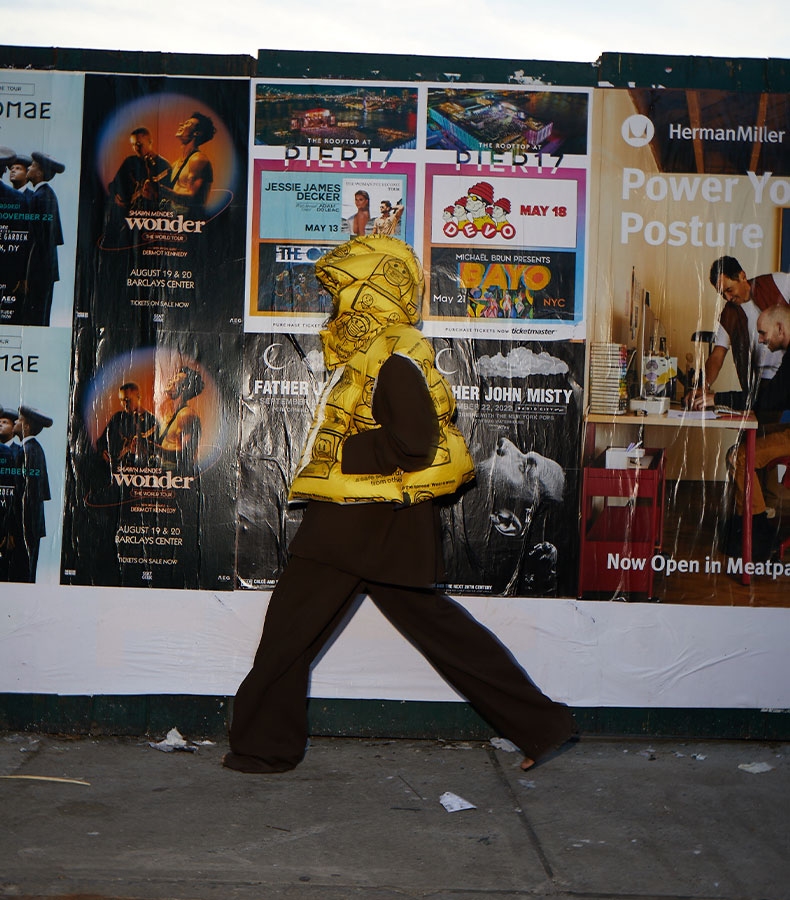 Walking through poster wall